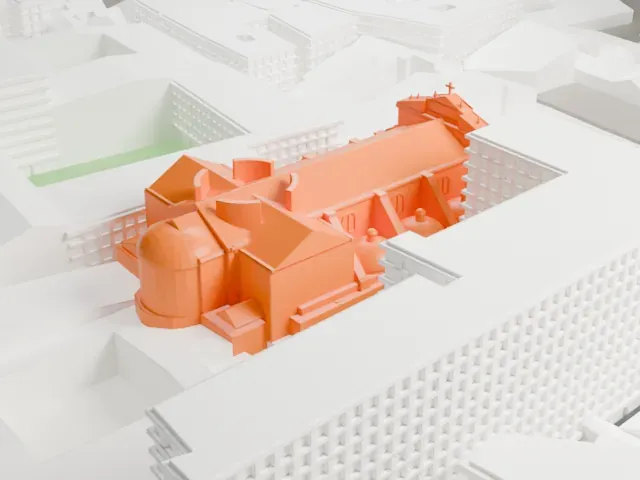 Sant'Ignazio, Rome model, East view
