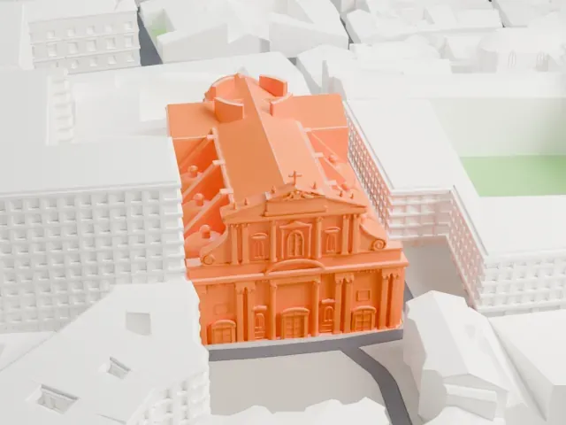 Sant'Ignazio, Rome model, North view