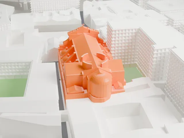 Sant'Ignazio, Rome model, South view