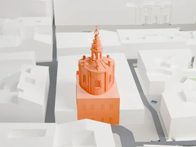 Sant'Ivo alla Sapienza model, East view