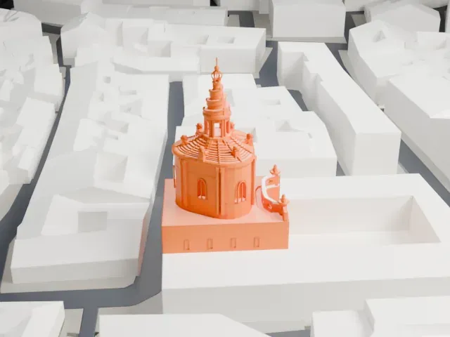 Sant'Ivo alla Sapienza model, North view