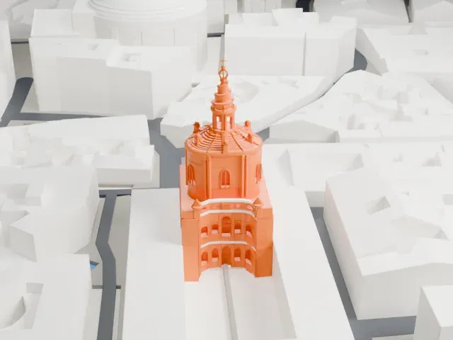 Sant'Ivo alla Sapienza model, West view
