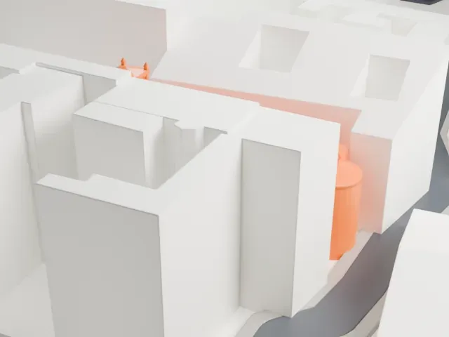Santa Cecilia in Trastevere model, North view