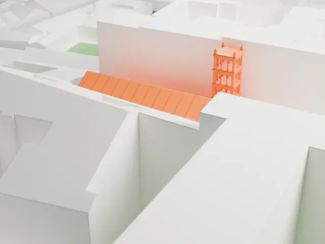 Santa Cecilia in Trastevere model, South view