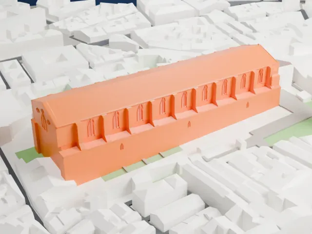 Santa Chiara, Naples model, East view