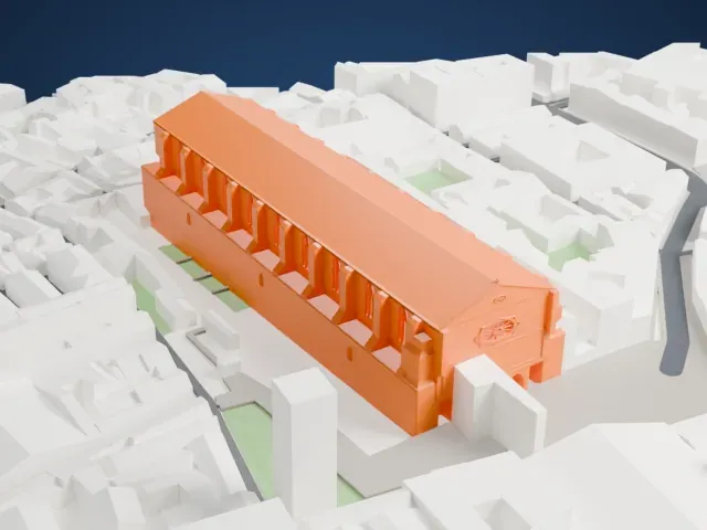 Santa Chiara, Naples model, North view