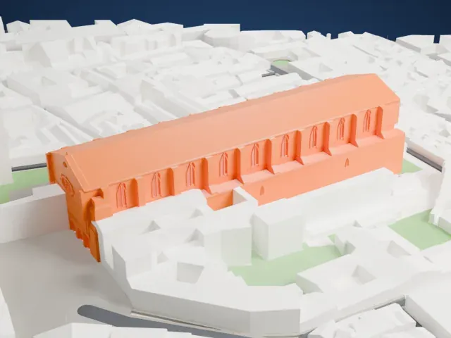 Santa Chiara, Naples model, West view