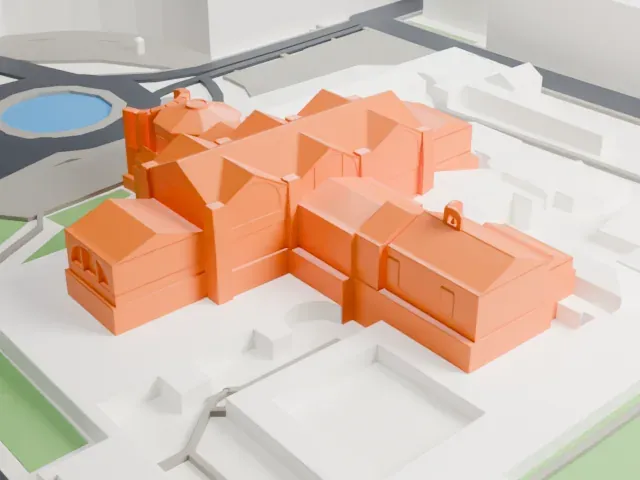 Santa Maria degli Angeli e dei Martiri model, East view