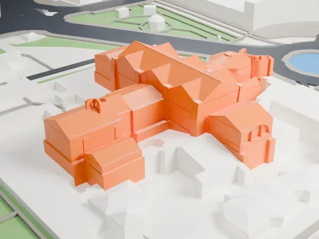 Santa Maria degli Angeli e dei Martiri model, North view