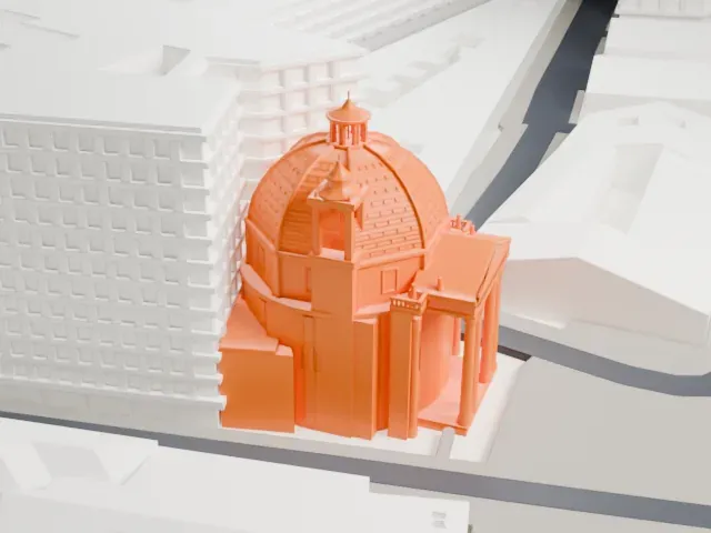 Santa Maria dei Miracoli model, East view