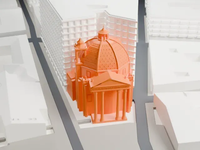 Santa Maria dei Miracoli model, North view