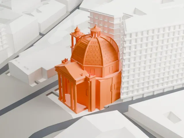 Santa Maria dei Miracoli model, West view