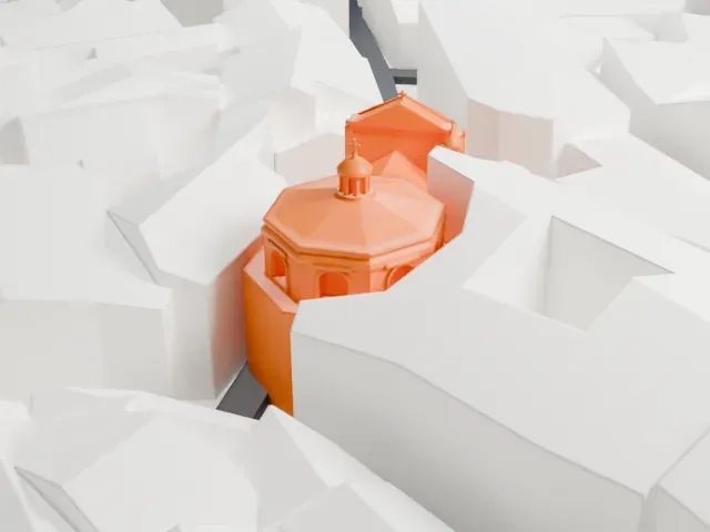Santa Maria della Pace model, North view