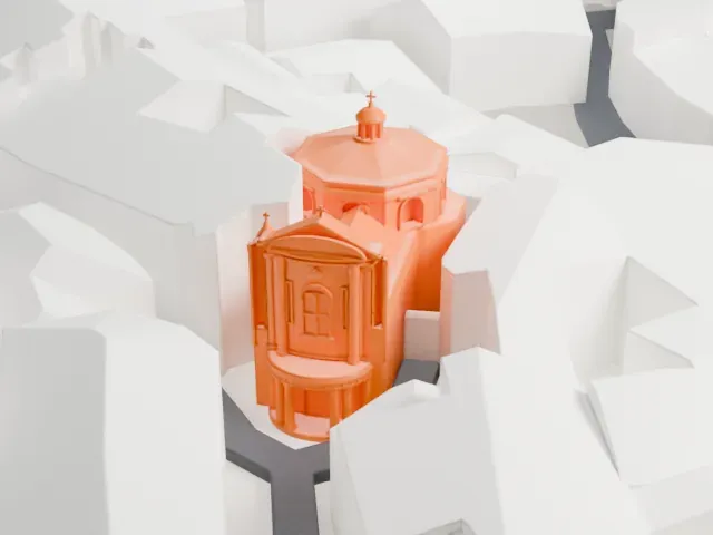 Santa Maria della Pace model, South view