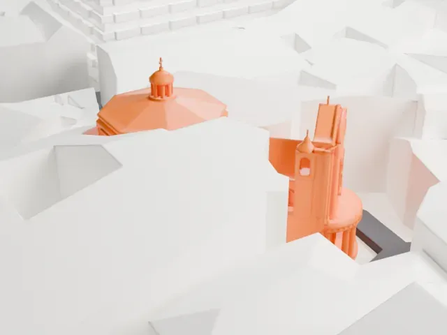 Santa Maria della Pace model, West view