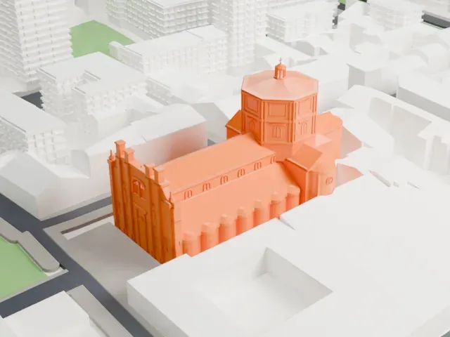 Santa Maria della Passione model, South view