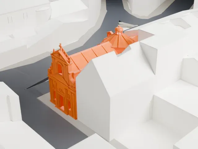 Santa Maria della Vittoria, Rome model, East view