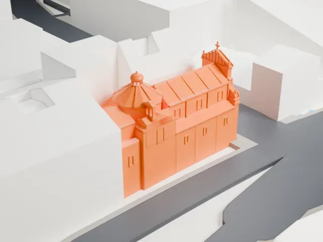 Santa Maria della Vittoria, Rome model, West view