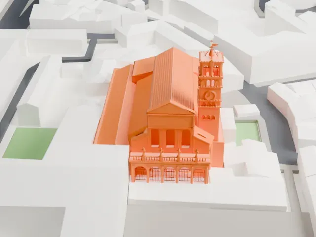 Santa Maria in Trastevere model, East view