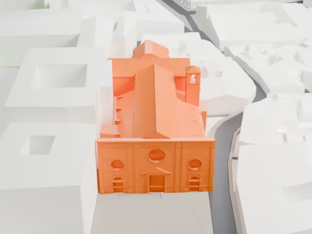 Santa Maria sopra Minerva model, West view