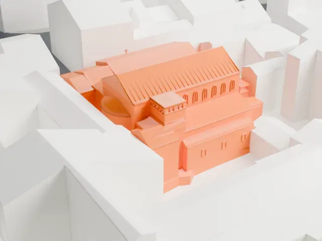 Santa Prassede model, West view