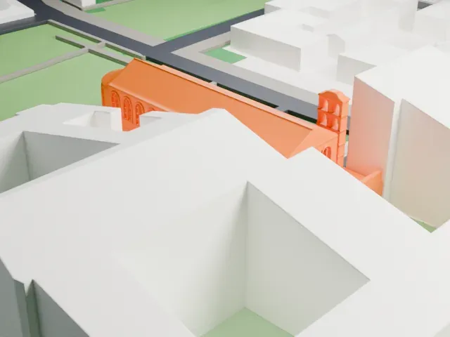 Santa Sabina model, West view