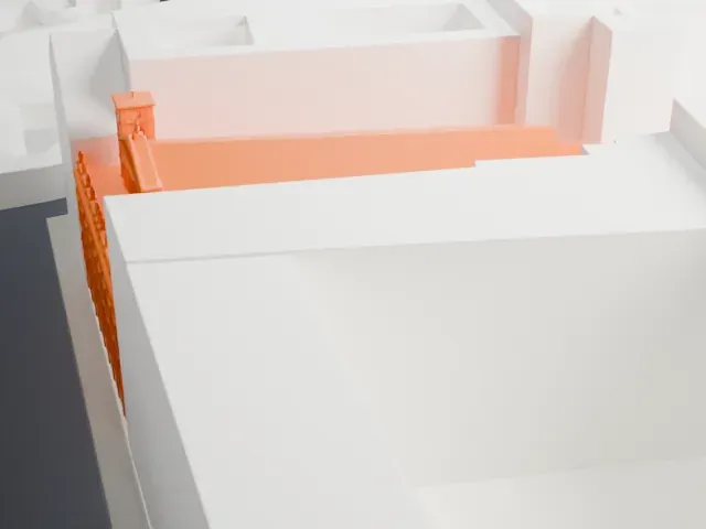 Santi Apostoli, Rome model, South view