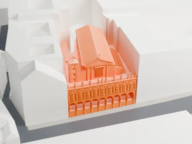 Santi Apostoli, Rome model, West view