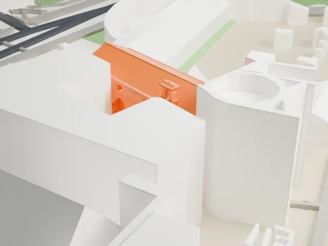 Santi Cosma e Damiano, Rome model, West view
