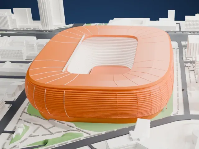 Santiago Bernabéu Stadium model, East view