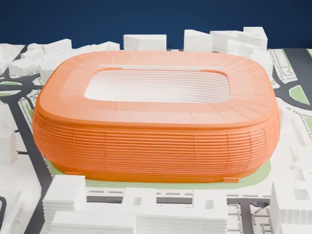 Santiago Bernabéu Stadium model, North view