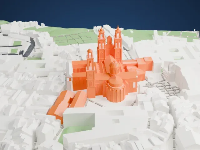 Santiago de Compostela Cathedral model, East view