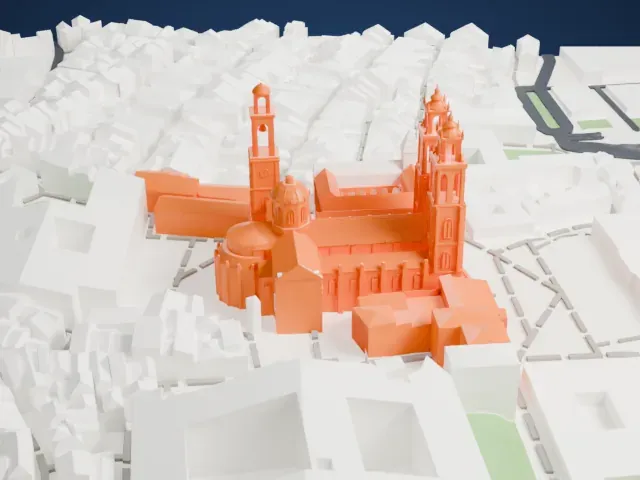 Santiago de Compostela Cathedral model, North view