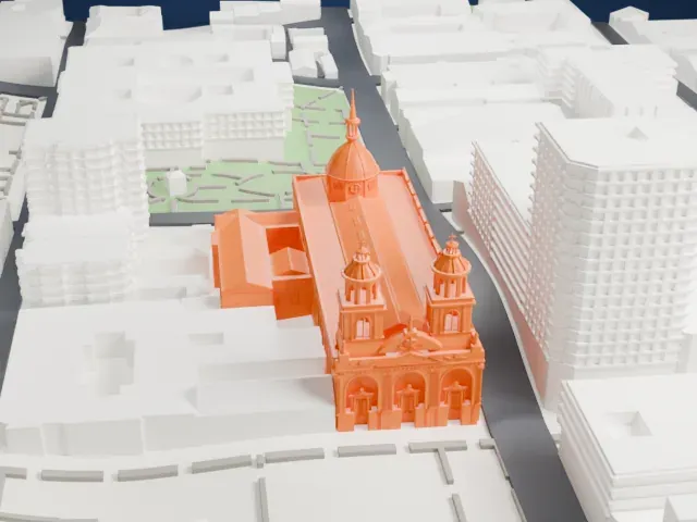 Santiago Metropolitan Cathedral model, East view