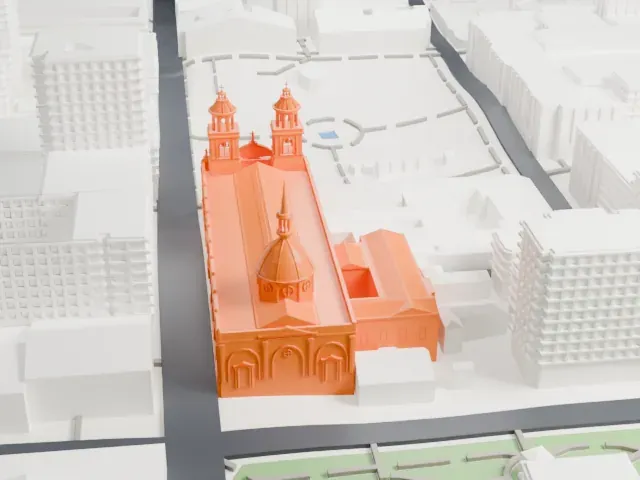 Santiago Metropolitan Cathedral model, West view