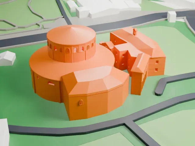 Santo Stefano al Monte Celio model, East view