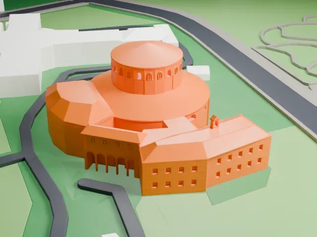 Santo Stefano al Monte Celio model, North view
