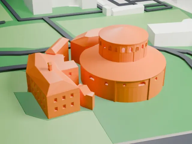 Santo Stefano al Monte Celio model, West view