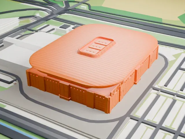 SAP Arena model, East view
