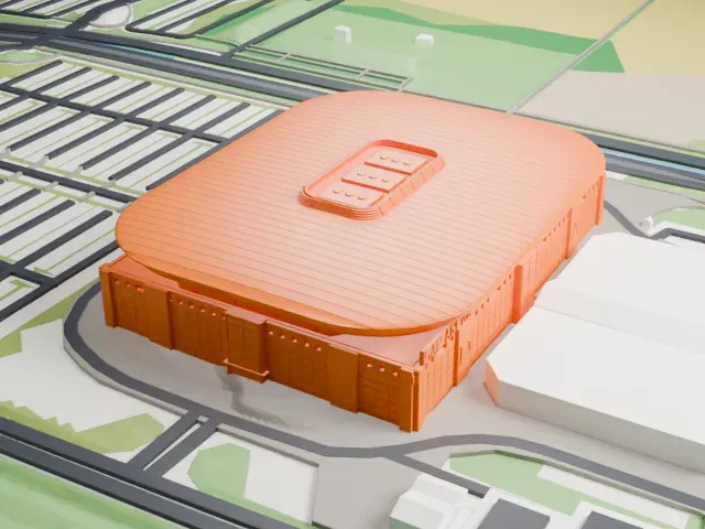 SAP Arena model, West view