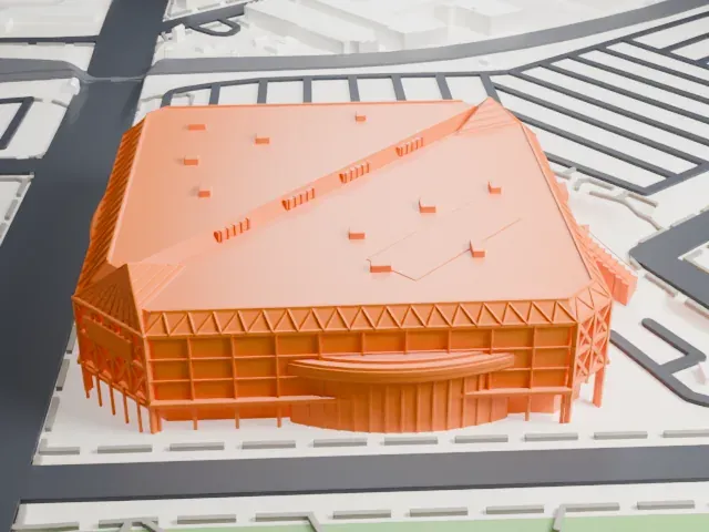 SAP Center model, East view