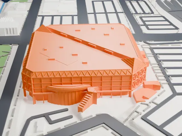 SAP Center model, North view