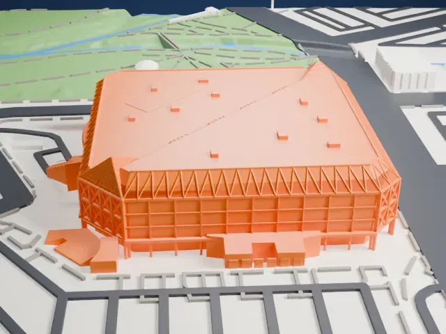 SAP Center model, West view