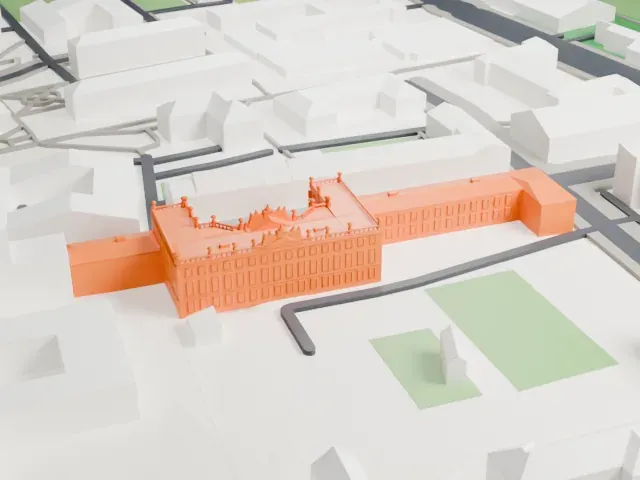 Sapieha Palace, Warsaw model, East view