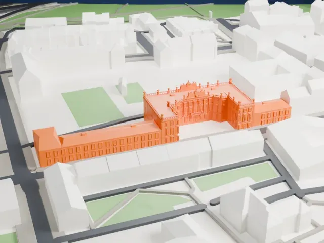Sapieha Palace, Warsaw model, West view