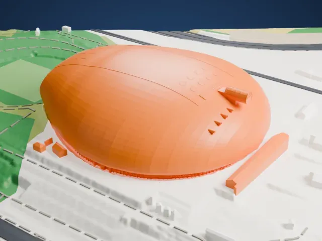 Sapporo Dome model, North view