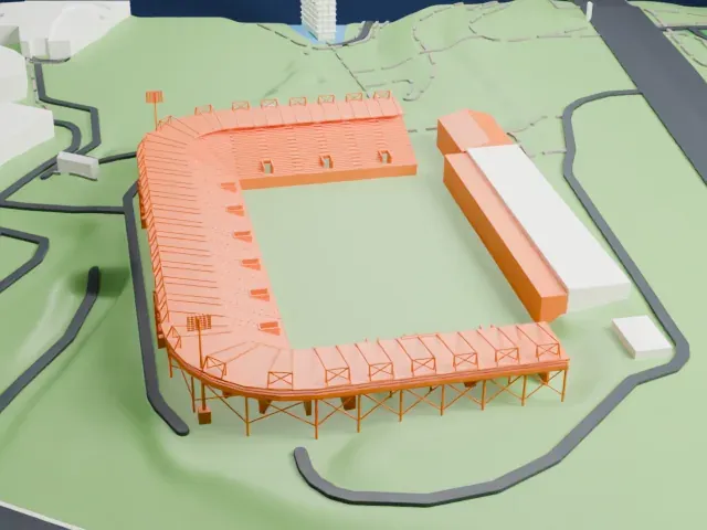 Saputo Stadium model, North view