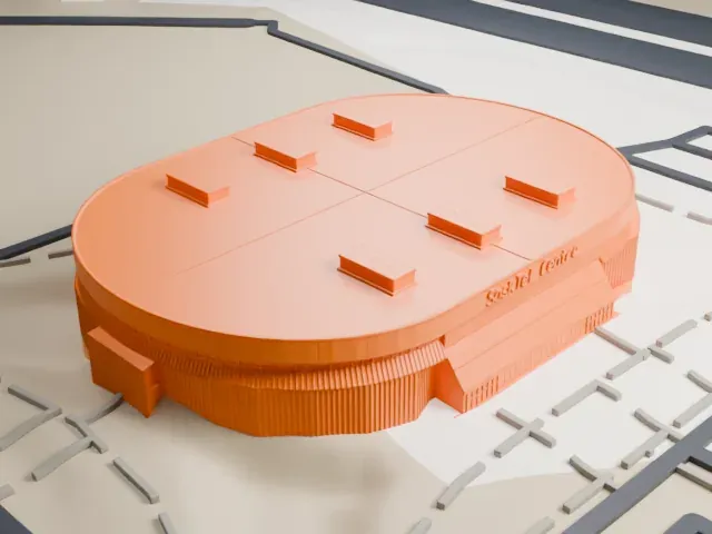 SaskTel Centre model, North view