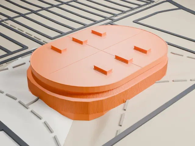 SaskTel Centre model, South view