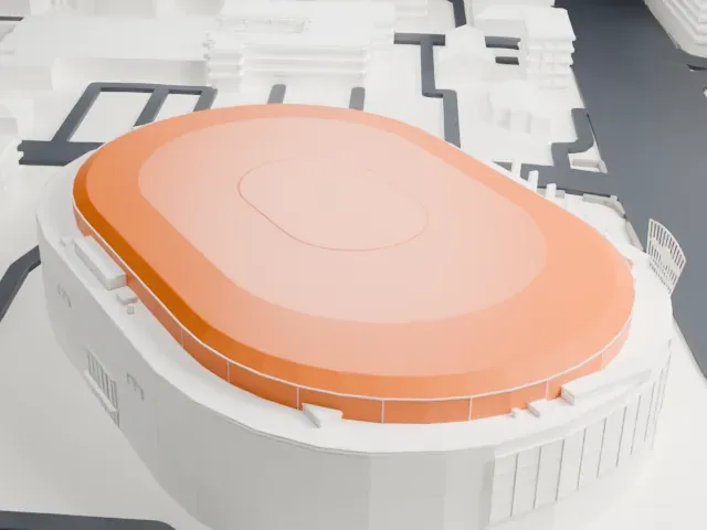 Save-On-Foods Memorial Centre model, North view